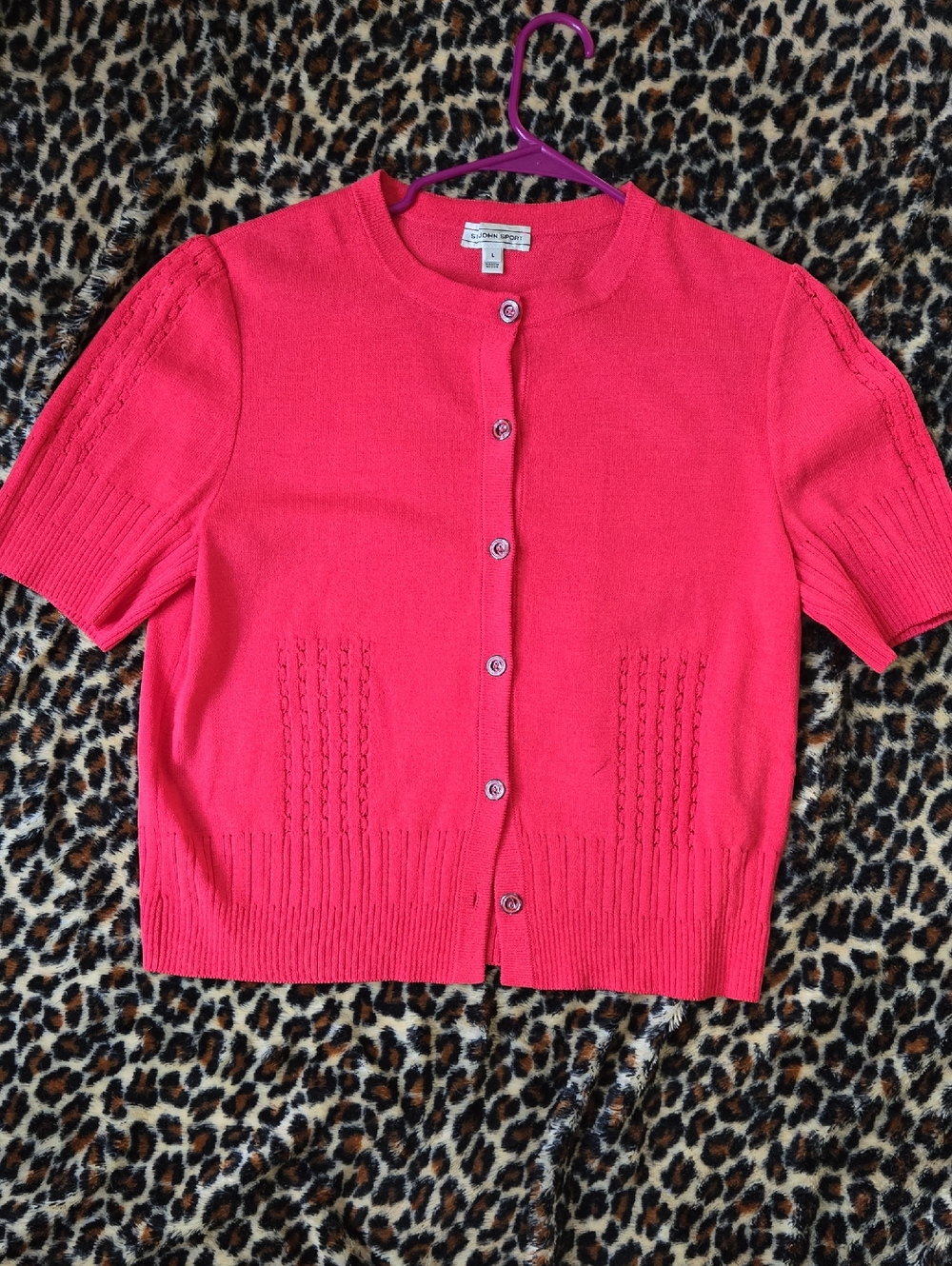 St. John Sport Pink Knit Cardigan